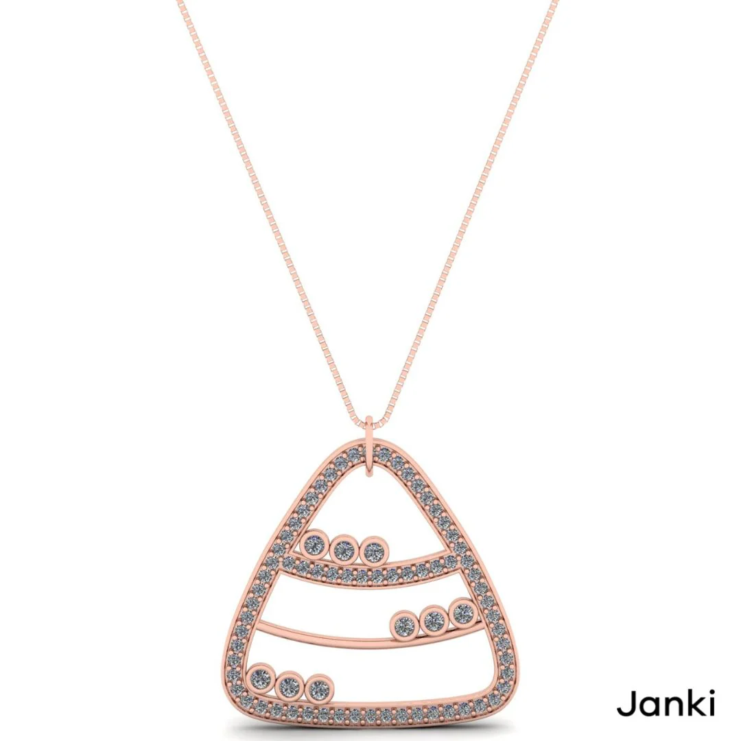 Curve Diamond Zirconia Necklace - Image 3