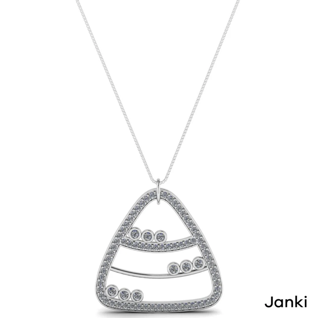 Curve Diamond Zirconia Necklace - Image 4