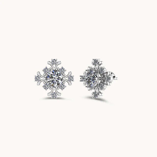 Crown Solitaire Earrings - Image 3