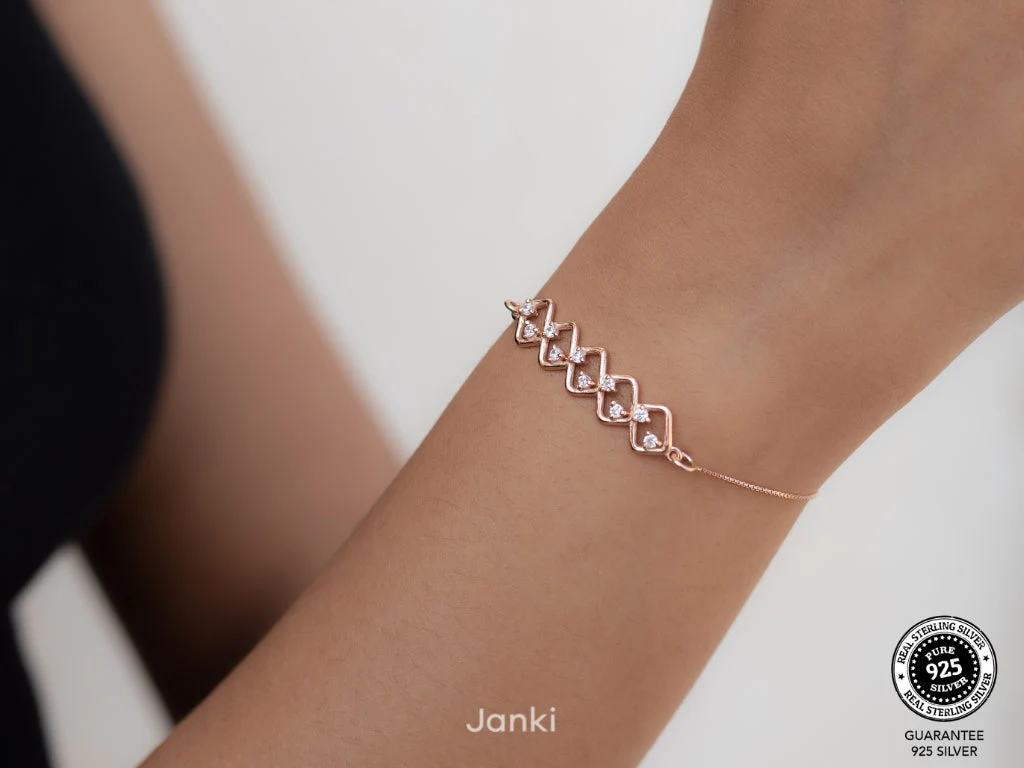 Curve Diamond Zirconia Bracelet - Image 3