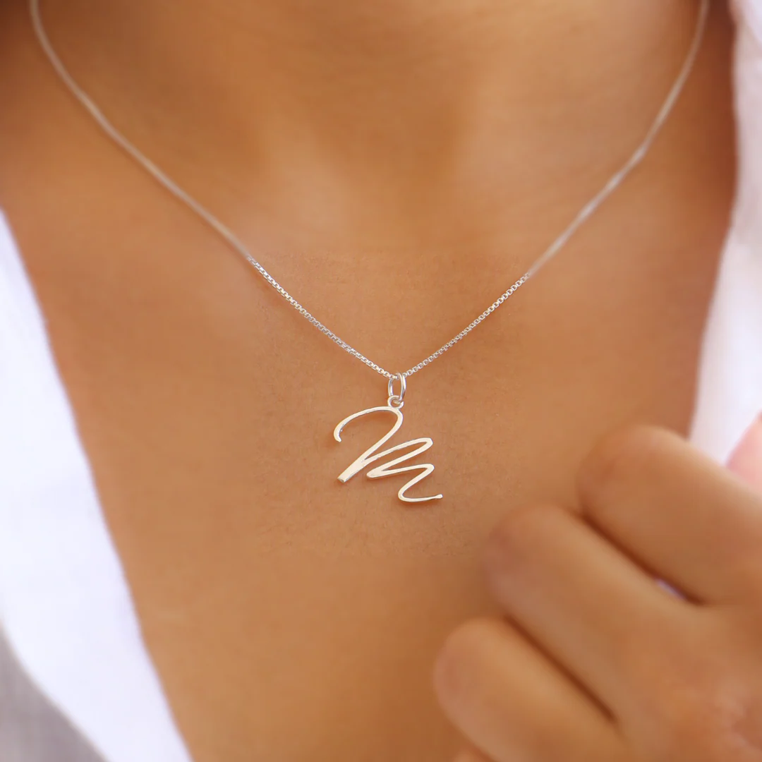 Dew Initial Necklace with chain ( A to Z Available)
