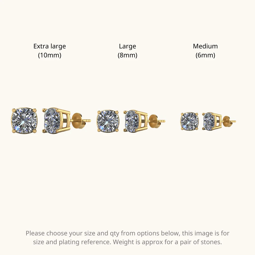 Gold Cushion Solitaire Studds by Arushaa - Image 4