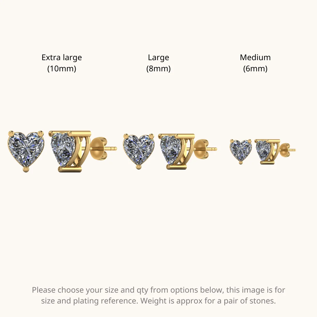 Gold Heart Solitaire Studds by Arushaa - Image 3