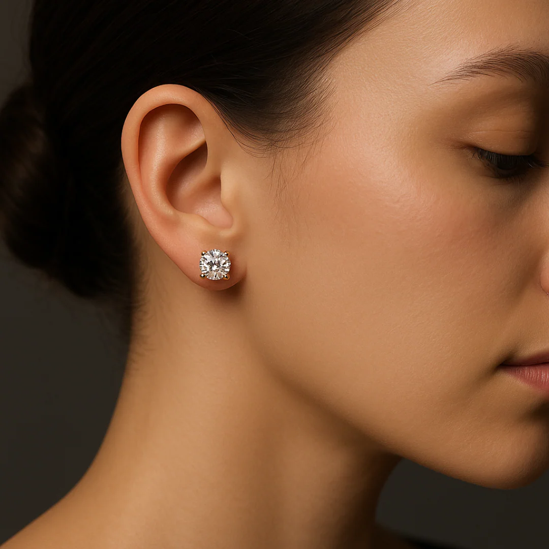 Gold Round Solitaire Studds by Arushaa - Image 5