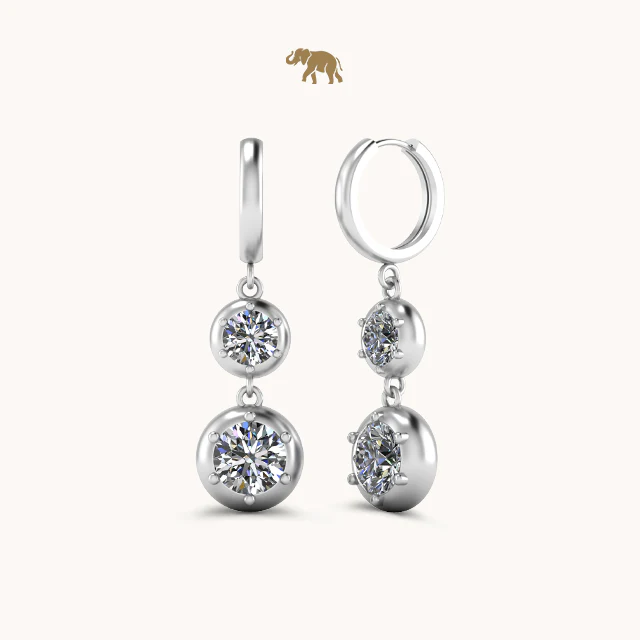 Graduating Diamond Solitaire Earrings - Image 3