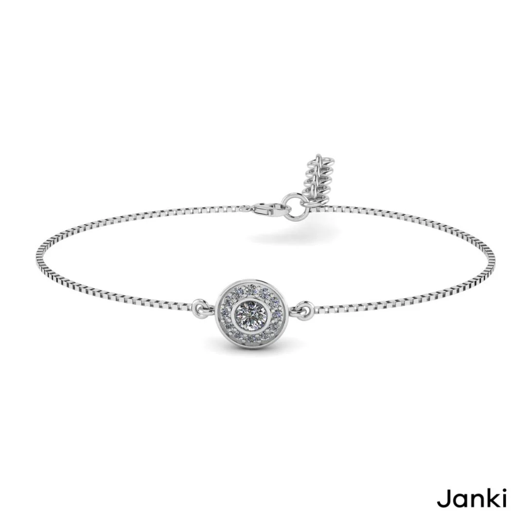 Halo Diamond Zirconia Bracelet - Image 4