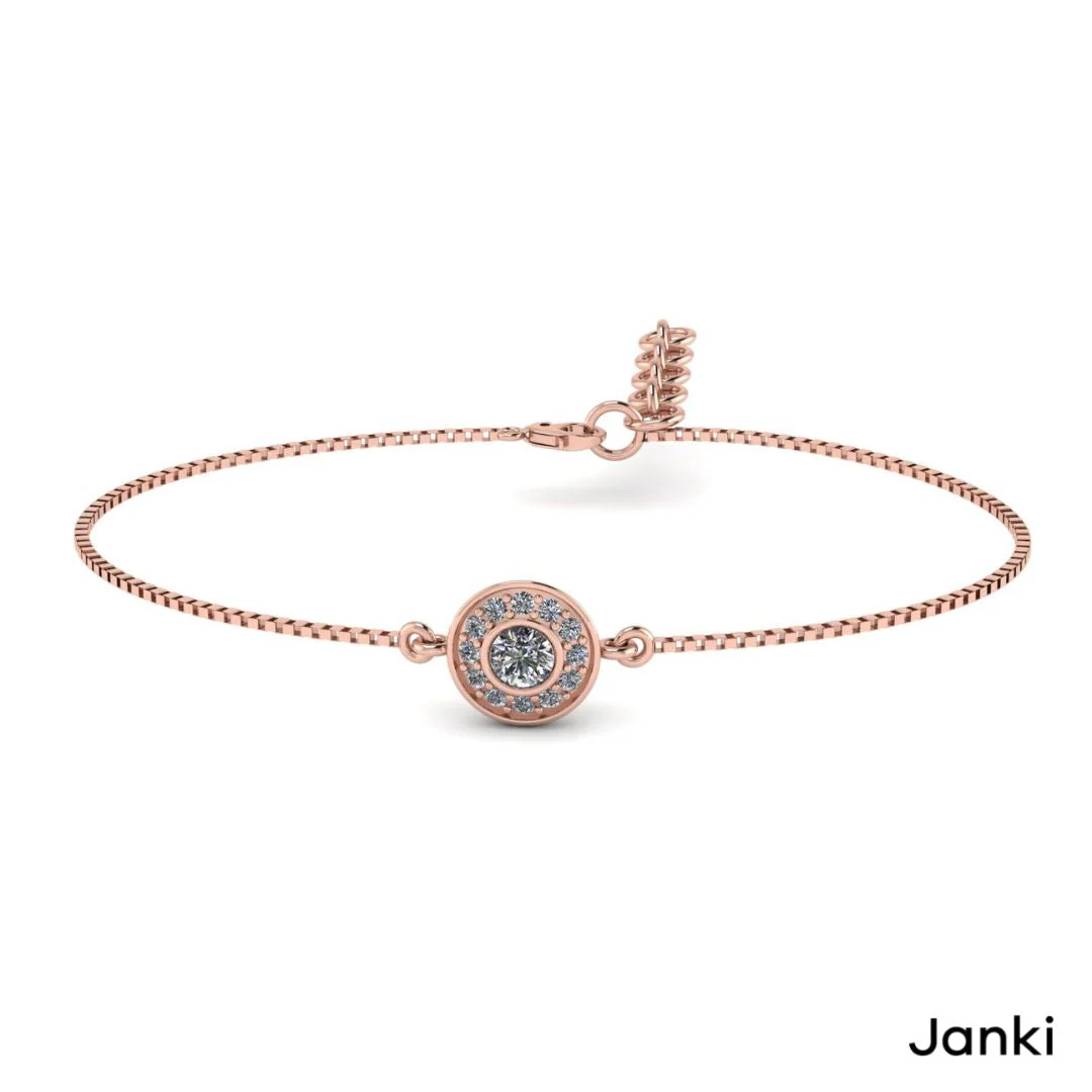 Halo Diamond Zirconia Bracelet - Image 5