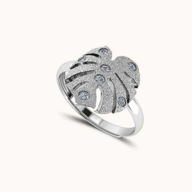 Janki Big Leaf Ring (Adjustable Size) - Image 3