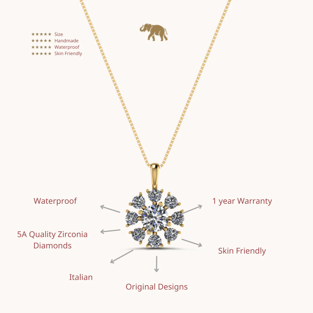 Lucky Solitaire Necklace with chain by Arushaa - Image 4