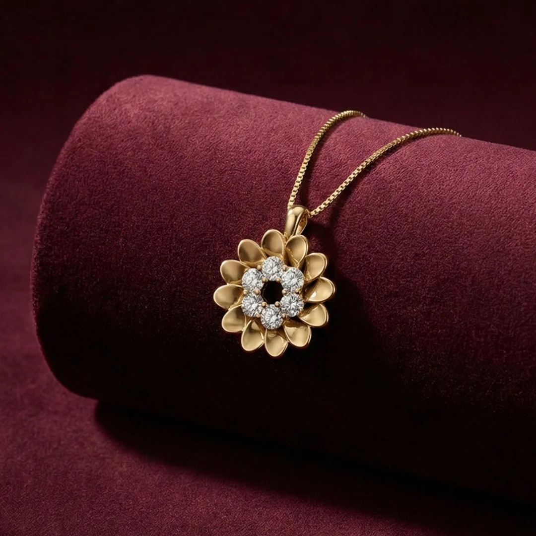 Marigold Necklace with chain by Arushaa