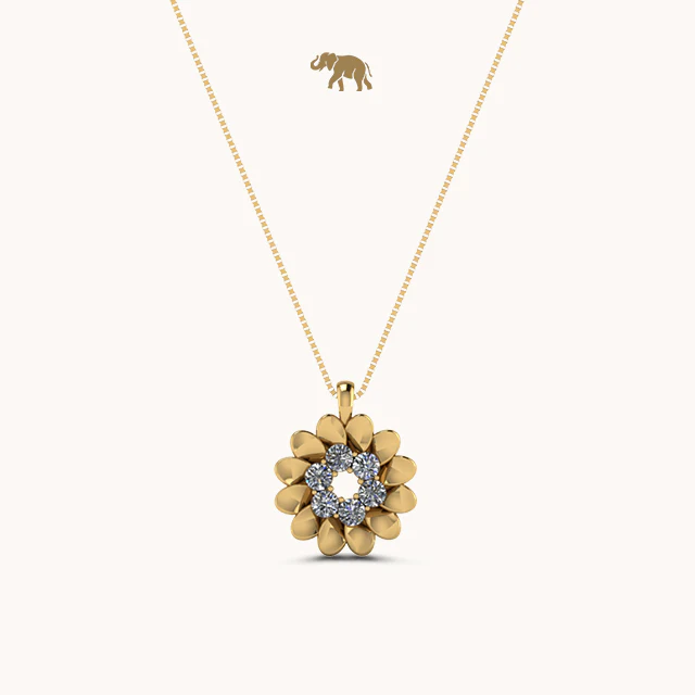 Marigold Necklace with chain by Arushaa - Image 2