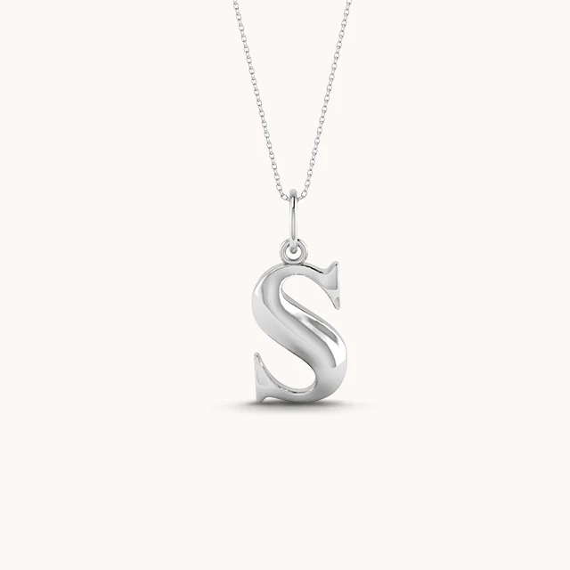 Moonlit Initial Necklace with chain ( A to Z Available) - Image 3