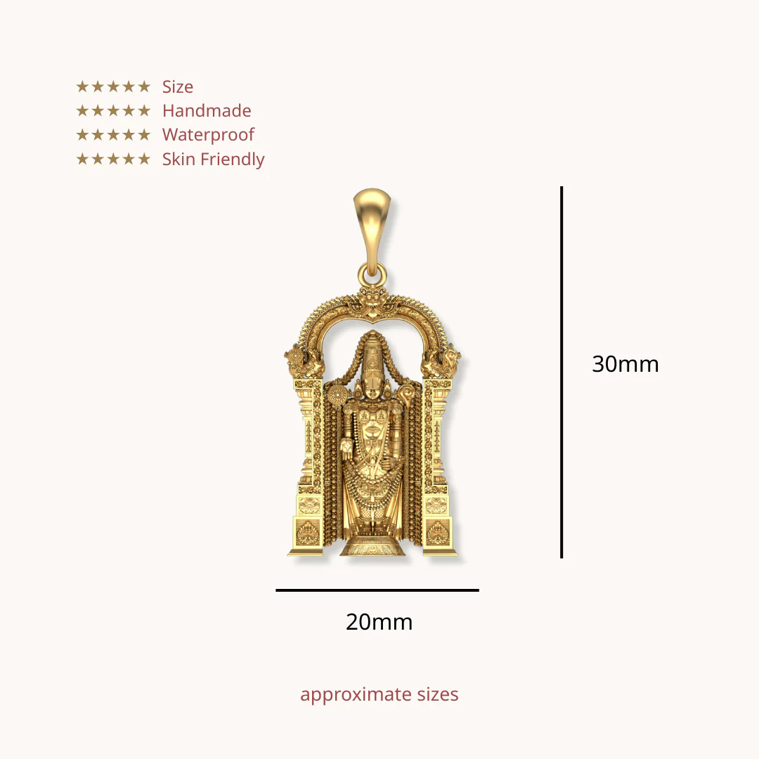 Pure 925 Silver Shri Venkateshwara Tirupati Balaji Pendant - Image 3