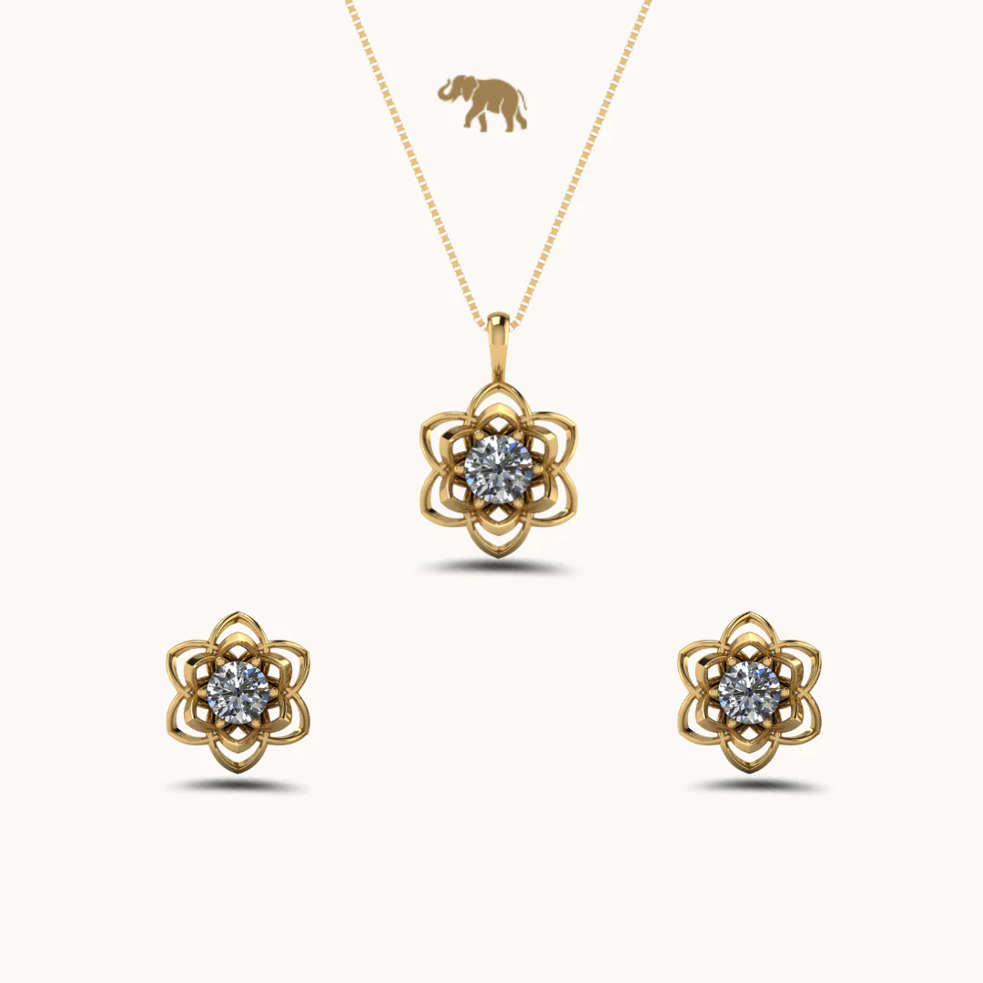 Regal Veil Earrings & Necklace Set - Image 2
