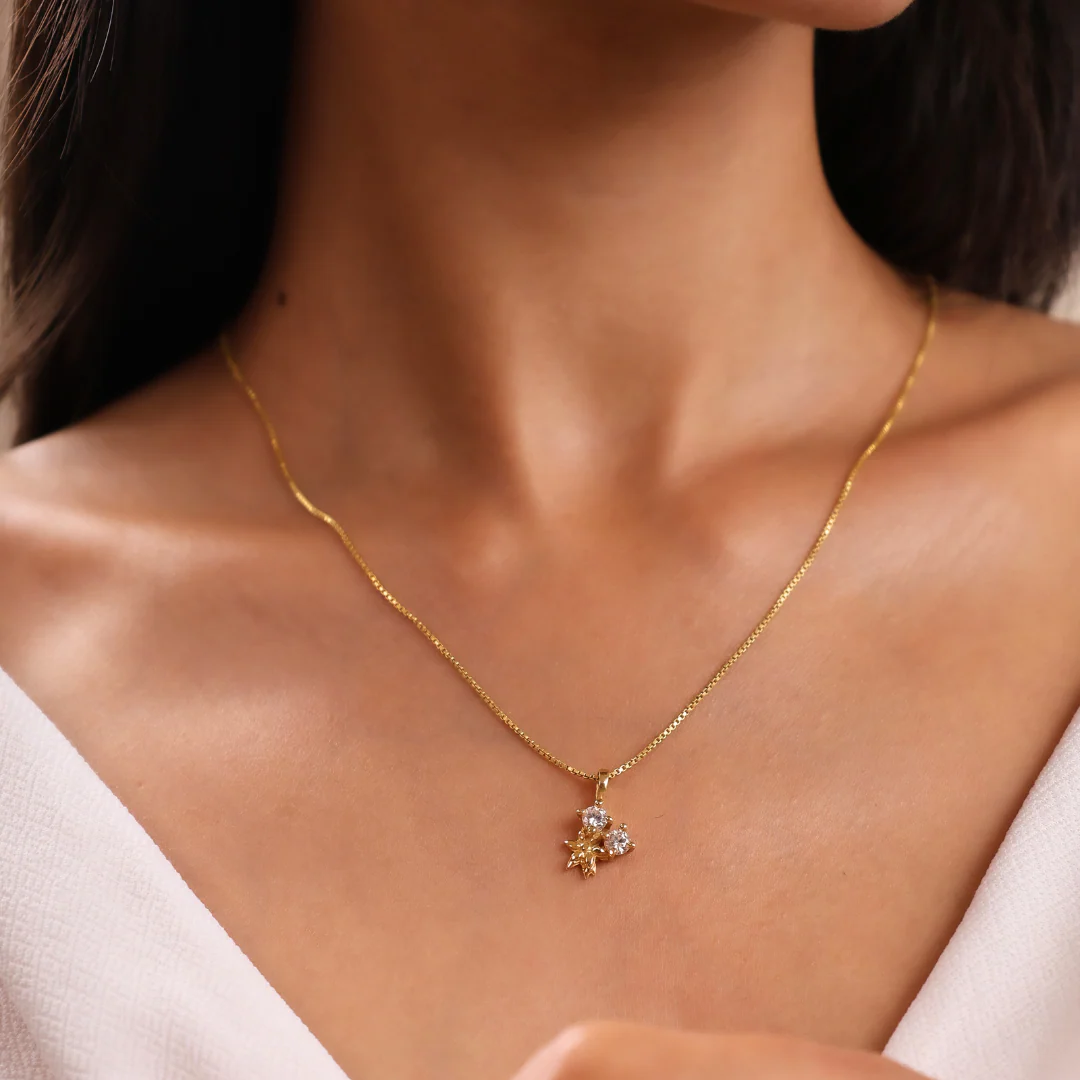 Rose Halo Earrings & Necklace Set - Image 4