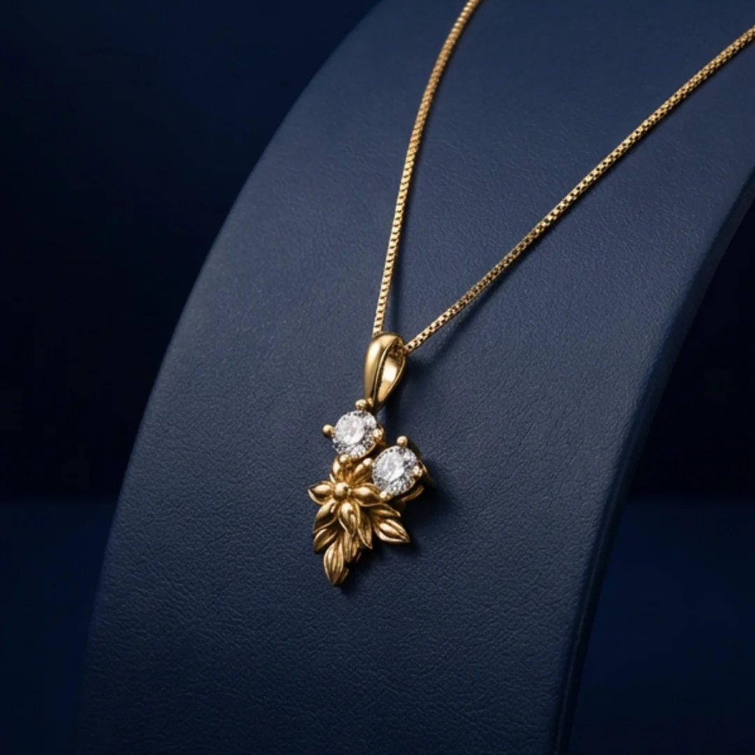 Rose Halo Necklace with chain