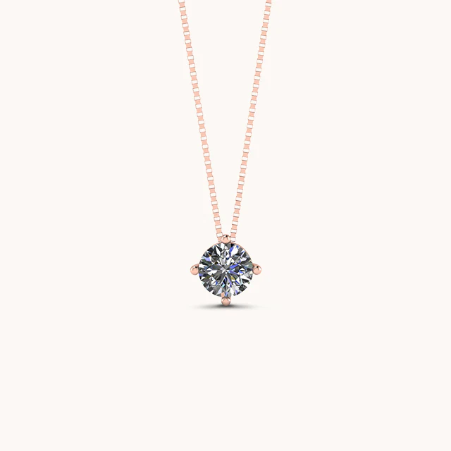 Round Solitaire Necklace - Image 4