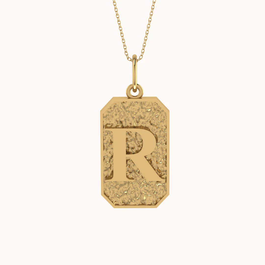 Rustic Initial Necklace with chain ( A to Z Available) - Image 8