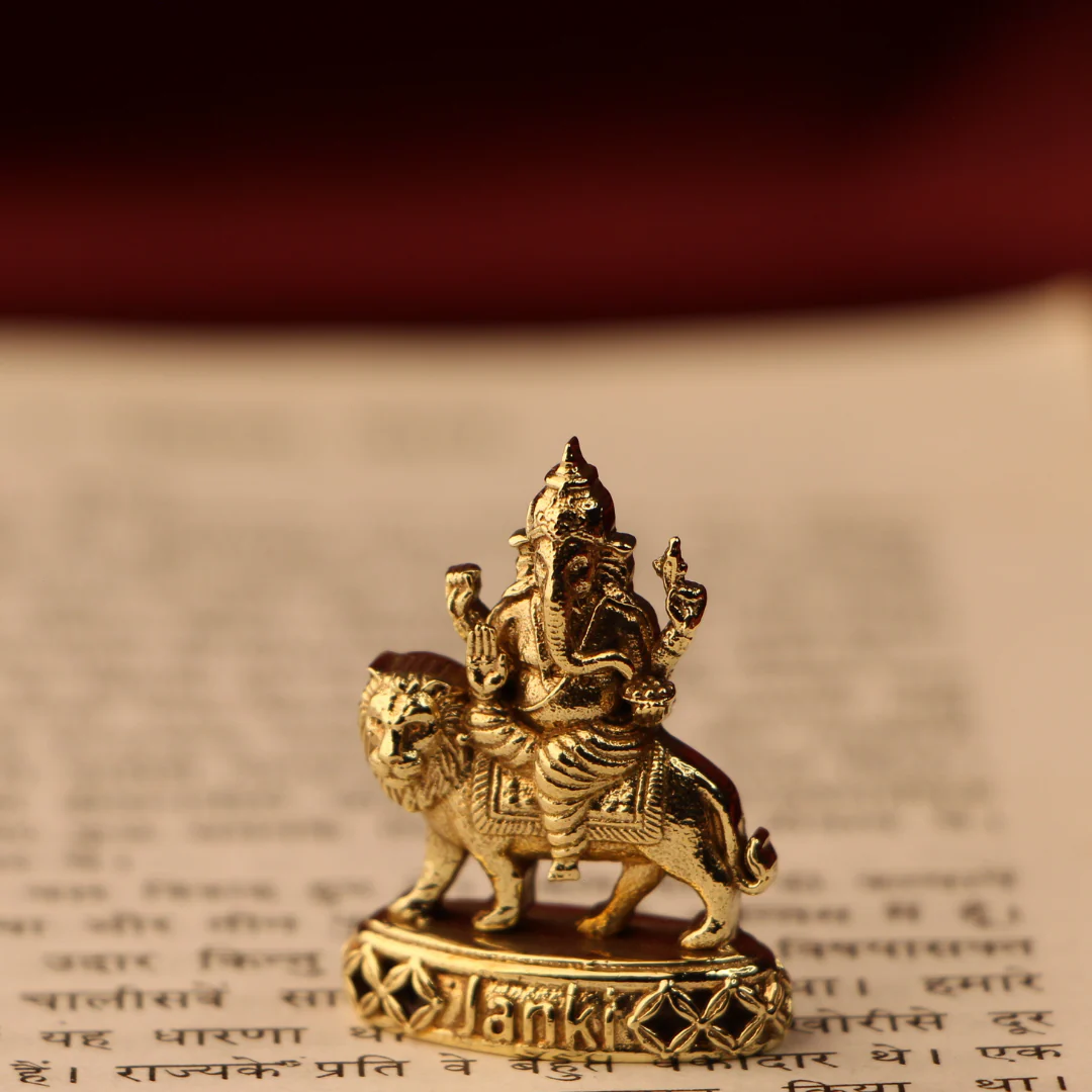 Shri Ganeshji Sawari Idol/Murti in Pure Brass - Image 2