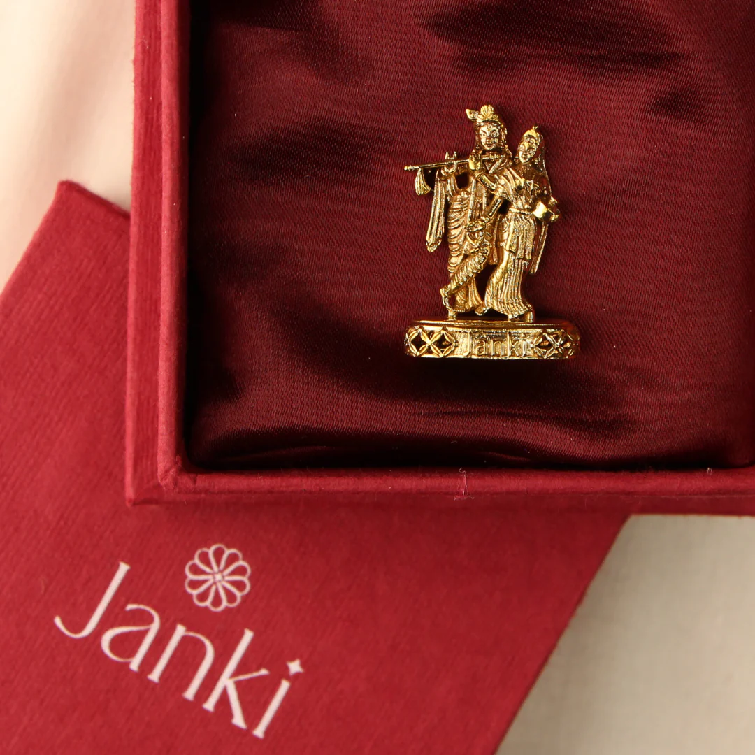Shri Krishna Radha Idol/Murti in Pure Brass - Image 3