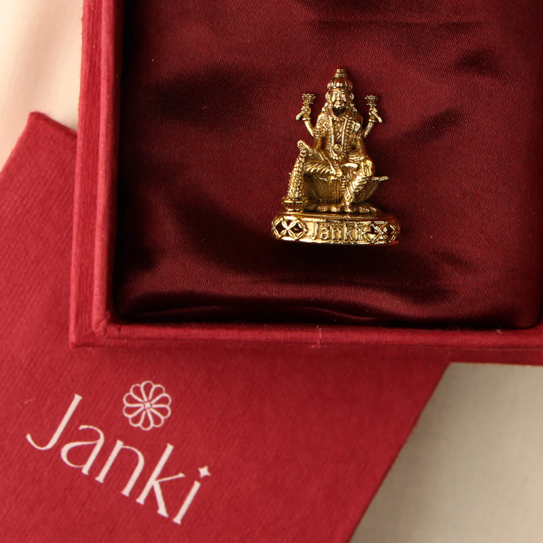Shri Mahalakshmiji Idol/Murti in Pure Brass - Image 3