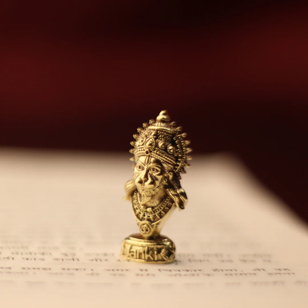 Shri Mukharbind Hanumanji Idol/Murti in Pure Brass - Image 2