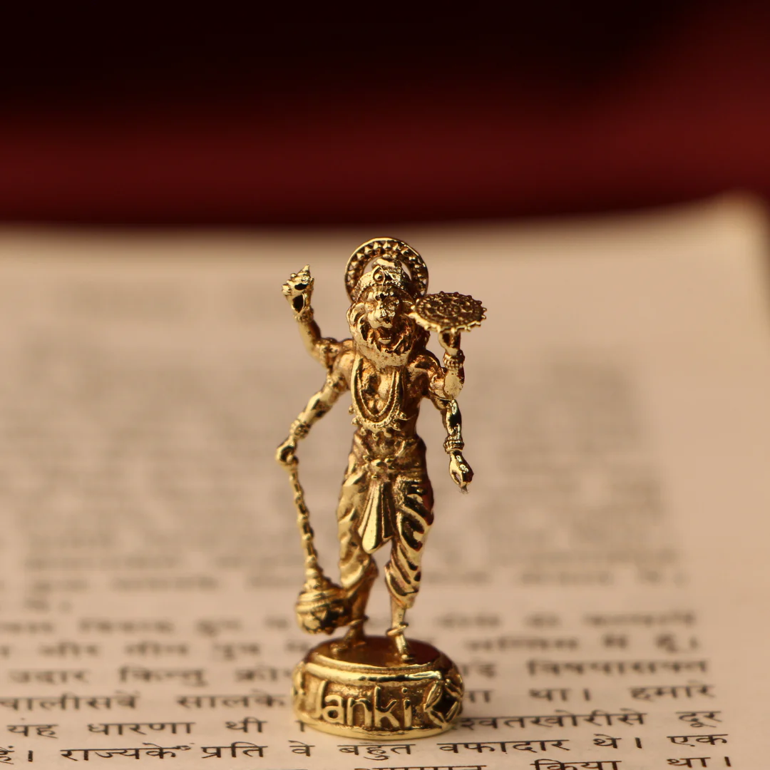 Shri Narsimha Idol/Murti in Pure Brass - Image 2