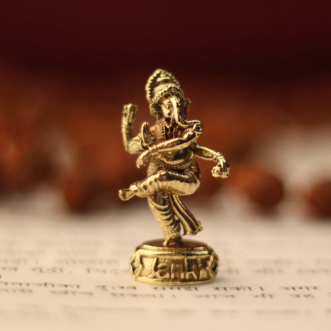 Shri Nrtya Ganeshji Idol/Murti in Pure Brass
