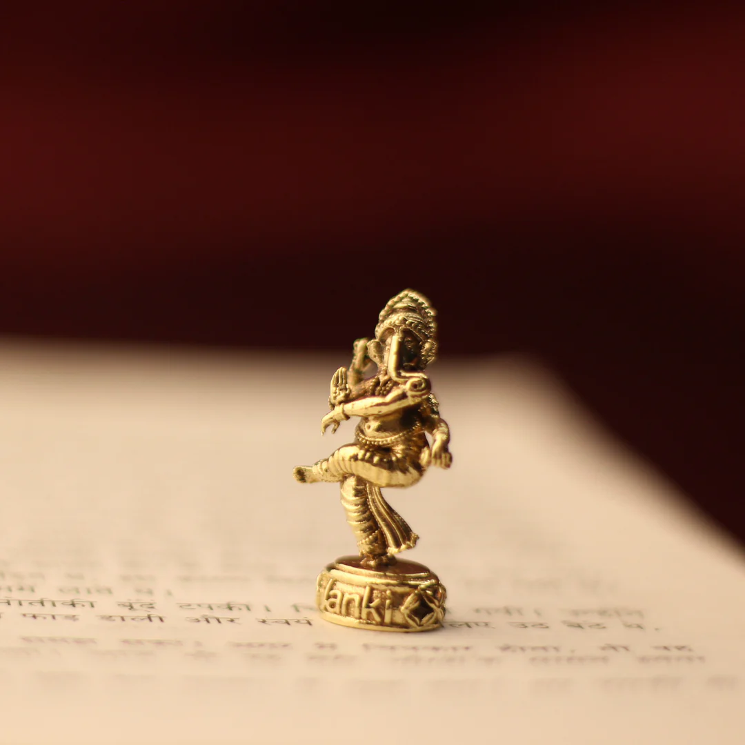 Shri Nrtya Ganeshji Idol/Murti in Pure Brass - Image 2