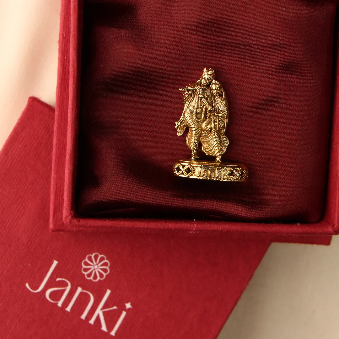 Shri Radha Krishna Idol/Murti in Pure Brass - Image 3