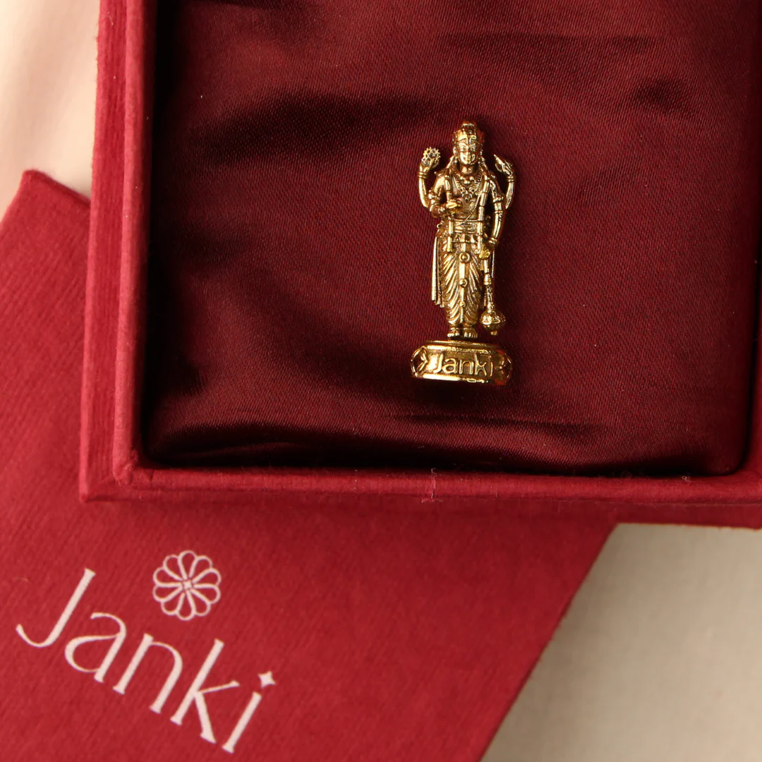 Shri Satyanarayana Idol/Murti in Pure Brass - Image 3