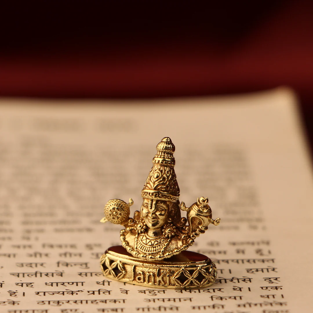 Shri Venkateshwara Mukharbind Idol/Murti in Pure Brass - Image 2
