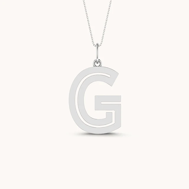 Vinyl Initial Necklace with chain ( A to Z Available) - Image 3